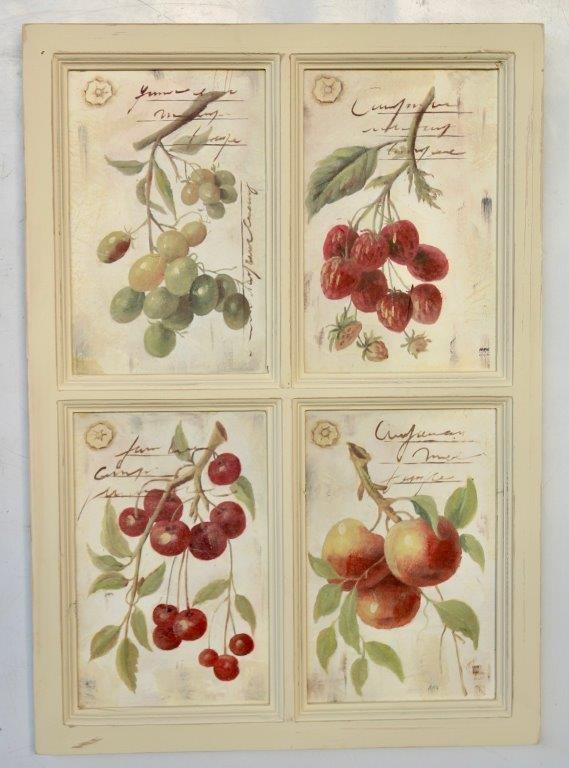 4 FRAMED FRUIT PICTURE  57X36CM
